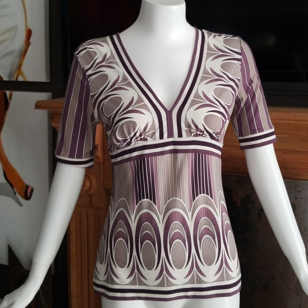 BCBGMaxAzria geometric print top